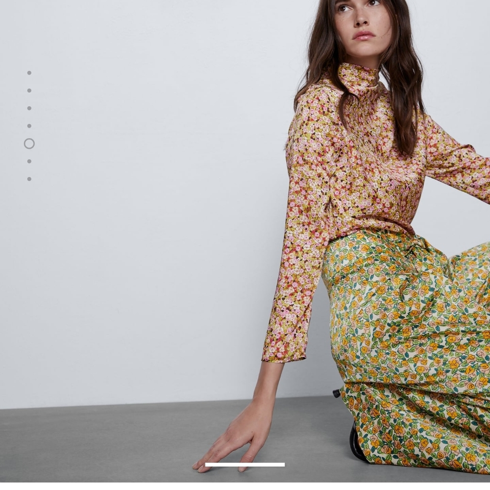 ZARA floral wide leg pants With tie NWT - Picture 6 of 16